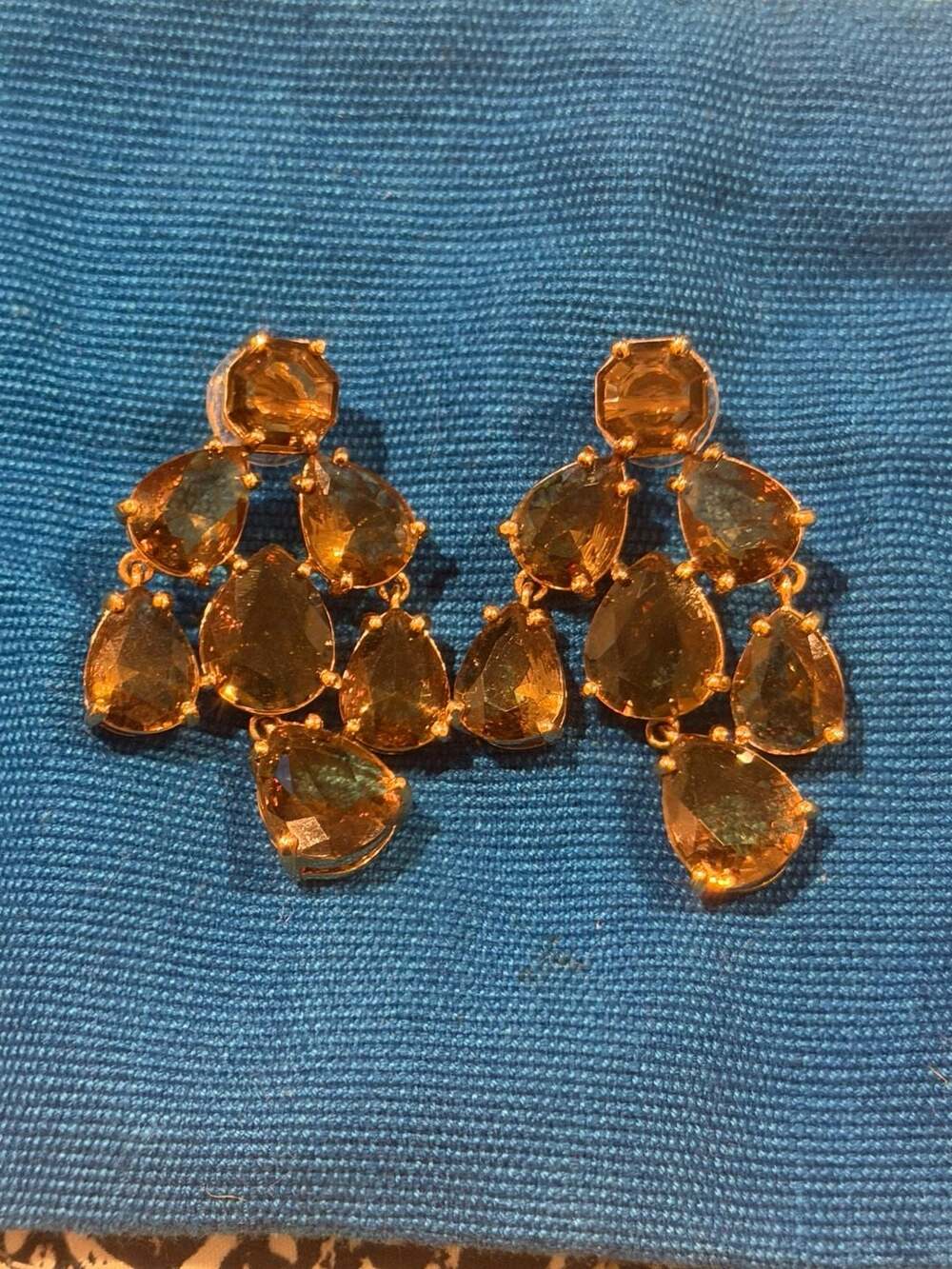 Kate Spade New York Champagne Crystal Petals Bridal Chandelier Drop Earrings